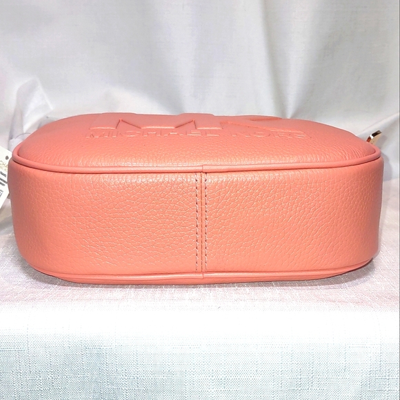 Michael Kors Jet Set Medium Embossed Pebbled Leather Crossbody Bag in Sherbert - Picture 10 of 11